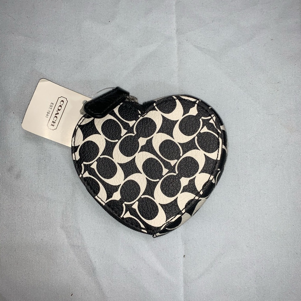Coach Jacquard Heart Coin Purse